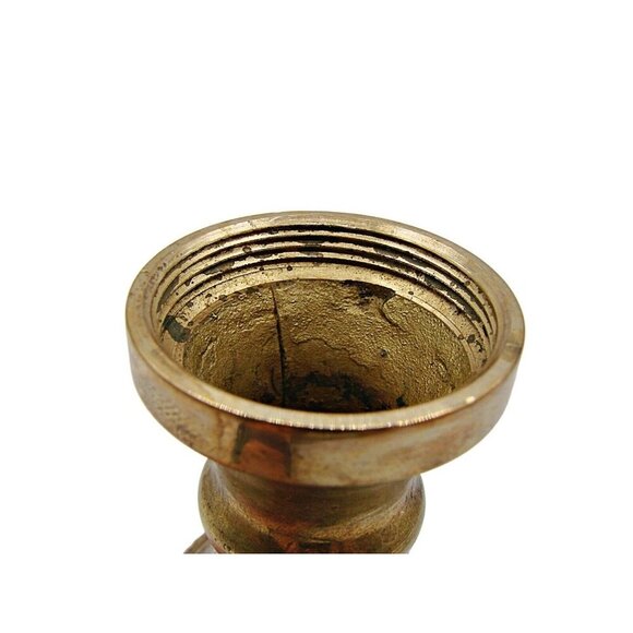 Ornate Small Brass Lamp Base Candlestick Holder Home Accents Vintage Retro 4x6" - Picture 5 of 12